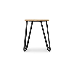 ICONIK INTERIOR Tabouret Hairpin - 42cm - Bois clair et métal Bronze