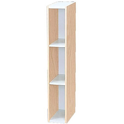 Iris Ohyama - Meuble de rangement petit espace / Etagere modulable gain de place - Space Saving Shelf UB-9015 - Chêne clair et blanc, 15 x 29 x 90 cm