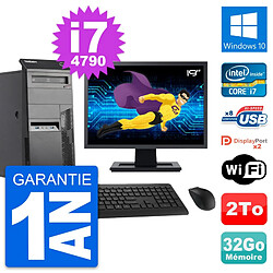 PC Tour Lenovo M83 Ecran 19" Intel i7-4790 RAM 32Go Disque 2To Windows 10 Wifi - Occasion