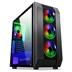 Spirit Of Gamers Boitier PC Rogue 6 RGB Spirit of gamer, Tour gaming, ITX / maTX / ATX 4 ventilateurs, rétroéclairé