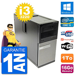 PC Tour Dell 7010 Intel Core i3-3220 RAM 16Go Disque Dur 1To Windows 10 Wifi · Occasion 