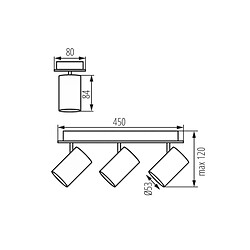 Kanlux Applique Mural / Plafonnier Blanc 3 x GU10 10W