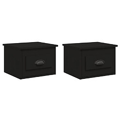 vidaXL Tables de chevet murales 2 pcs noir 41,5x36x28 cm