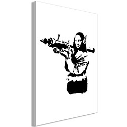 Artgeist Tableau - Banksy Mona Lisa with Rocket Launcher (1 Part) Vertical [60x90]