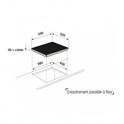 AIRLUX TABLE INDUCTION 3 ZONES 60CM BLANCHE