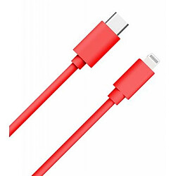 WOW Câble USB C/Lightning 1m - 3A Rouge 