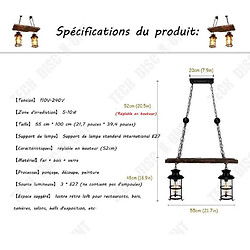 Acheter Tech Discount TD® Américain rétro lustre restaurant bar internet café magasin de vêtements hot pot boutique salon de coiffure lampes en bois massi