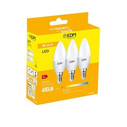 Lot de 3 ampoules LED EDM G 5 W E14 400 lm Ø 3,6 x 10 cm (3200 K) 