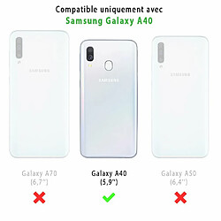 Evetane Coque Samsung Galaxy A40 360 intégrale avant arrière transparente