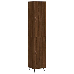 vidaXL Buffet haut Chêne marron 34,5x34x180 cm Bois d'ingénierie