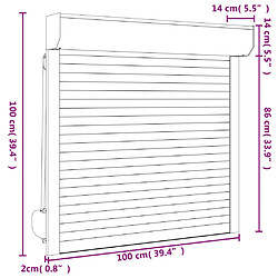 vidaXL Volet roulant aluminium 100x100 cm blanc pas cher