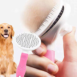 Peigne De Massage Pour Chien Chat Pour Animaux De Compagnie Toilettage Brosse Auto-nettoyante Aiguille épaisse Rose