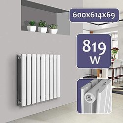 Helloshop26 Radiateur chauffage centrale pour salle de bain salon cuisine couloir chambre à coucher panneau double 60 x 61,4 cm blanc 01_0000227