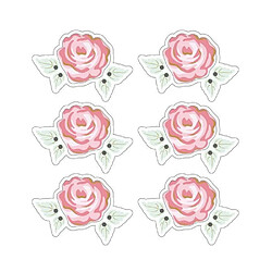 Rayher Autocollants 3D 4cm - Rose romantique avec contour blanc