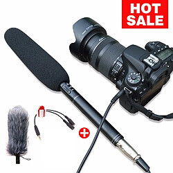 Avis Universal Microphone d'entrevue pour fusil de chasse professionnel Microphone à condensateur directionnel pour caméra DV DSLR Microphone de caméra vidéo | Microphone à condensateur | Microphone pour microphone d'entrevue DSLR