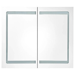 Avis Helloshop26 Armoire de salle de bain à miroir led 80 x 12 x 68cm blanc brillant 02_0006584