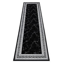 RUGSX Tapis, le tapis de couloir GLOSS moderne 2813 87 élégant, cadre, grec noir gris 80x200 cm