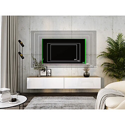 Acheter 3XELIVING Meuble TV suspendu, D: l : 2 x 100 cm, H : 34 cm, P : 32 cm CHÊNE WOTAN/BLANC BRILLANT