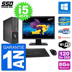 PC Fujitsu E720 E85+ DT Ecran 27" Core i5-4570 RAM 8Go SSD 120Go Windows 10 Wifi - Occasion