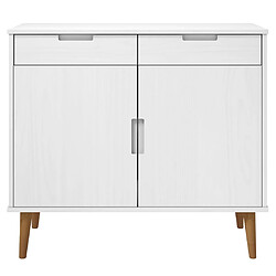 Acheter Maison Chic Buffet,Meuble de Rangement,commode pour salon,Cuisine MOLDE Blanc 90x40x80 cm Bois massif de pin -MN29209