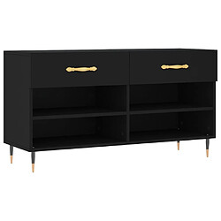 Maison Chic Banc à chaussures | Meuble de rangement à chaussures Meuble d'Entrée noir 102x35x55 cm bois d'ingénierie -MN29552