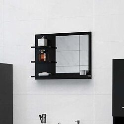 vidaXL Miroir de salle de bain noir 60x10,5x45 cm bois d’ingénierie 