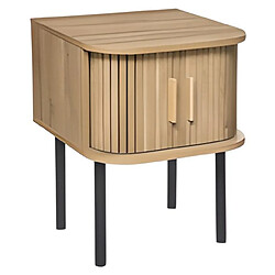 Pegane Table de chevet en bois coloris beige - longueur 40 x profondeur 40 x hauteur 53 cm