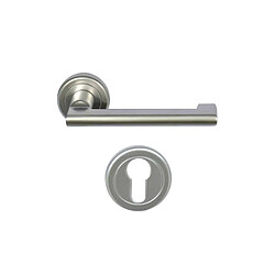 Pack poignée et rosace de porte Aluminium - Pyla - Finition Chrome perle