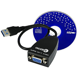 Kalea-Informatique Cordon Convertisseur USB3 vers VGA (Carte Graphique Externe) - Résolution maximale 1920x1080