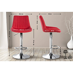 Non Lot de 2 tabourets de bar Toni tissu chrome