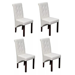 Decoshop26 Lot de 4 chaises de salle à manger cuisine design antique synthétique blanc CDS021245 