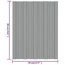 vidaXL Panneaux de toiture 36 pcs Acier galvanisé Gris 60x45 cm pas cher