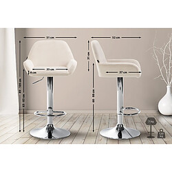 Non Lot de 2 tabourets de bar Braga velours chrome