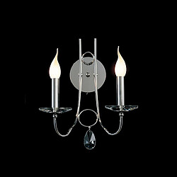 Luminaire Center Applique murale Danya 2 Ampoules chrome poli/cristal