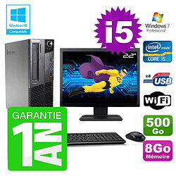 PC Lenovo M91p SFF Intel I5-2400 8Go Disque 500Go Graveur Wifi W7 Ecran 22" · Occasion 