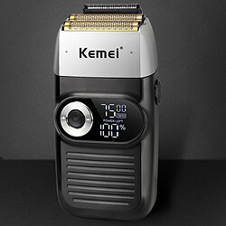 KM-2026 Rasoir électrique Pour Homme Rasoir Rechargeable USB Tondeuse à Barbe Rock Black