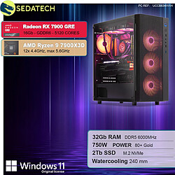 Sedatech PC Gamer • AMD Ryzen 9 7900X3D • RX 7900 GRE • 32Go DDR5 • 2To SSD M.2 • Windows 11