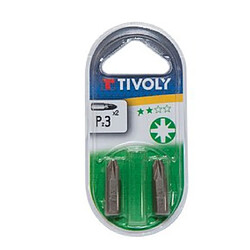 Embout de vissage Torsion pour vis Pozidriv N°3 - TIVOLY Longueur : 25 mm Idéal pour le vissage dans le métal et les matériaux durs.