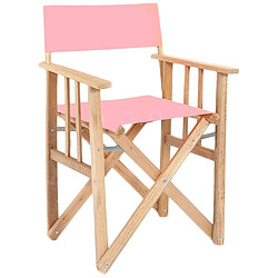 Lona Fauteuil pliable réalisateur en eucalyptus pour enfant rose.