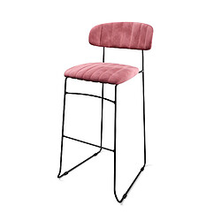 Materiel Chr Pro Tabouret de Bar Design Mundo Revêtement en Velours Ignifuge Vert - Veba 