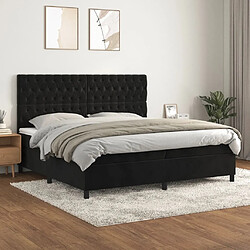 Maison Chic Lit Adulte - Lit simple Lit à sommier tapissier et matelas moelleux - Meuble de Chambre - Noir 200x200 cm Velours -MN17225