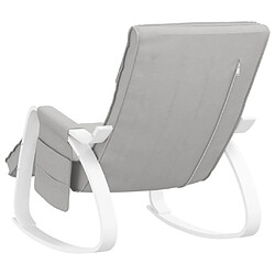 Maison Chic Chaise à bascule | Fauteuil Relax, design moderne Gris clair Tissu -GKD85240 pas cher