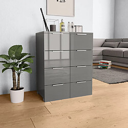 vidaXL Buffet Gris brillant 60x35x80 cm Bois d'ingénierie