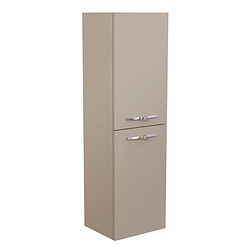 Avis Dansmamaison Ensemble meuble de salle de bain suspendu 2 tiroirs 60 cm Taupe + miroir + colonne- KUNDO