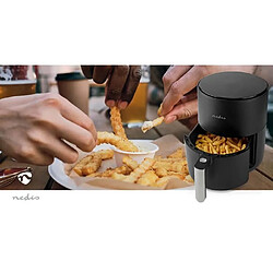 Acheter NEDIS FRITEUSE sans huile 1500W à AIR CHAUD 3L Minuteur : 30 min Analogique Aluminium / Noir frites, steak, pizza, pilons de poulet, ailes