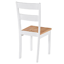 Acheter Decoshop26 Lot de 4 chaises de salle à manger cuisine design classique bois d'hévéa massif blanc CDS021228