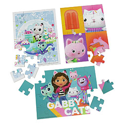 Spinmaster Boite 3 puzzles bois fsc gabby et la maison magique