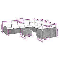 Acheter vidaXL Salon de jardin 11 pcs avec coussins noir résine tressée