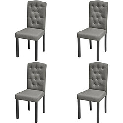 Maison Chic Lot de 4 Chaises à manger,Chaise pour cuisine gris tissu -MN84764