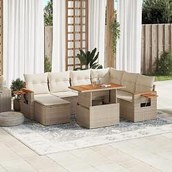 vidaXL Salon de jardin avec coussins 8 pcs beige résine tressée 